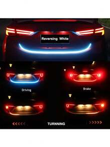 1pc Car LED Tail Lights Tailgate Edge Lights Tailgate Lights Multi-Mode Phantom Color Streaming Lights Car Trunk Running Lights For Cars - Ice-blue - View 1