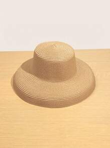 1pc Women Summer Large Brim Vacation Beach Straw Hat UV Protection Sun Hat - Sun Protection - View 3