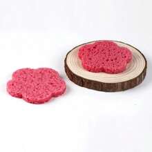 10pcs Face Cleaning Sponge Pad For Exfoliator Mask Facial SPA Massage Makeup Removal Thicker Compress Natural Cellulose Reusable - Pink - View 2
