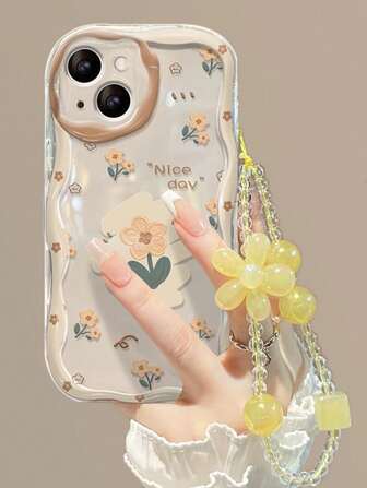 With Phone Charm Summer Cute Cartoon Accessories Yellow Flower Anti-Fall Phone Case Compatible With IPhone15/XR/7/8 IPhone15Promax/12PROMAX/13PROMAX/14PROMAX Apple13 Phone Case 14 RedMi10 RedMiNote114G Redmi11Lite A14/A23/S23Ultra Anti-Fall Soft Cover Phone Case Waterproof Shockproof Scratch Resistant