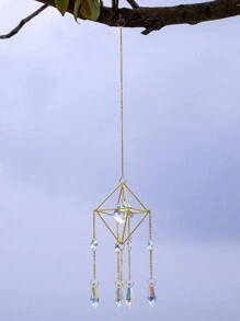 1pc Garden Sun Catcher, Artificial Crystal Wind Chime Wall Hanging Decoration, Prism Ball Air Plant Hanger, Home Hanging Ornament, Balcony Sunlight Capturer