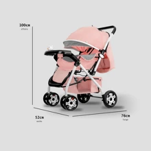 Carriola De Bebé Ultra Premium Plegable - Rosa - Ver 9