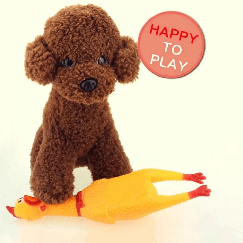 1pc Hot Sell Screaming Chicken Pets Dog Toys 17cm Squeeze Squeaky Sound Funny Toy Safety Rubber For Dogs Molar Chew Toys