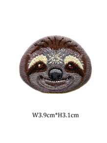 1 Piece Embroidery Fabric Stickers Iron On Rainforest Panda Raccoon Sloth Otter Cute Animal Patch,School Summer, School