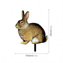1pc Realistic Rabbit Shaped Garden Decoration, Acrylic Yard Ground Stake, Garden Decorative Sign, Signpost Used For Courtyard Decoration - Multicolor - View 8