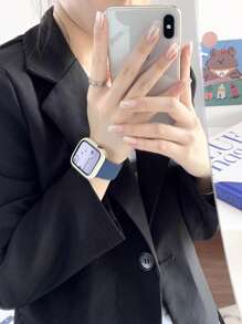 3 件套女士男士时尚可爱柔软硅胶运动表带可调节防水腕带和镂空保护表壳，兼容 表带 38/40/41/42/44/45/46/49 毫米，适用于 Series Ultra/SE/11/10/9/8/7/6/5/4/3/2/1，智能手表配件 - 彩色 - 查看 2