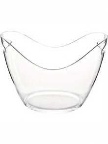 1pc Plastic Ice Bucket With Handle, Large Capacity Cooler For Wine, Champagne, Beer, Drinks, Suitable For Home Kitchen, Bar, Party,Summer,Summer Sets - Clear - View 7