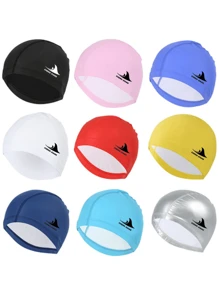 1 Gorro de natación para adultos de PU, impermeable, alta elasticidad, unisex, protección de oídos, no deslizante para cabello largo, esencial para piscinas termales, accesorios de playa, flotador de piscina - Multicolor - Ver 2
