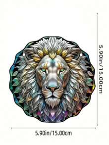 1pc Lion Pattern With Metal Chain For DIY Window, Wall, Room And Garden Decorations, Exquisite Gift. - Multicolor - View 8