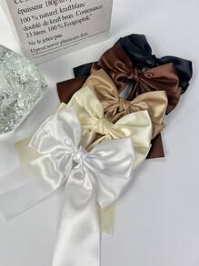 5 piezas Pasadores de pelo con lazo de cinta de unicolor, pasadores de pelo con lazo de satén de estilo dulce, pasadores de pelo para la nuca, pasadores de pelo para cola de caballo, pasadores de pelo para la parte superior, pasadores de pelo tipo caimán, accesorios para el cabello, edición limitada de temporada, pasadores de pelo para regalo de pareja de San Valentín, horquillas, útiles escolares - juego de 5 piezas - Ver 18