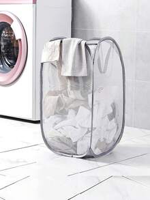 Pop-Up Mesh Laundry Hamper, Foldable Hamper Portable Clothes Washing Basket, Suitable For Home, Dorm, Travel, Apartment One-Key Foldable And Convenient To Store - Multicolor - View 4