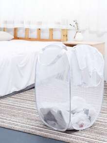 Pop-Up Mesh Laundry Hamper, Foldable Hamper Portable Clothes Washing Basket, Suitable For Home, Dorm, Travel, Apartment One-Key Foldable And Convenient To Store - Multicolor - View 3