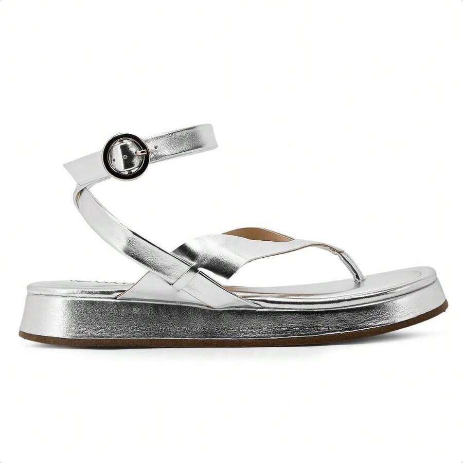 B2 Online Women Flat Sandals - Prata - 查看 1