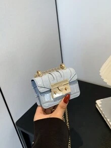 Minimalist Mini Crocodile Pattern Chain Shoulder Bag Street Style New Crossbody Bag