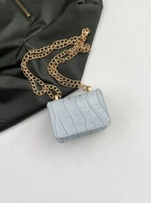 Minimalist Mini Crocodile Pattern Chain Shoulder Bag Street Style New Crossbody Bag