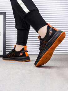 Tenis Zapatos Flexi Hombre Casual Malla Ligera, Zapatos De Mujer Bajos Plataforma Cómodas Y Suaves, Zapatillas  Con Tacon Bajo Antideslizantes Para Hombres Como Para Mujer,   outfit con Short Hombre Casual Primavera - Naranja - Ver 3