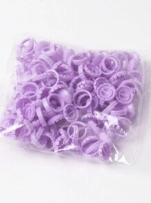 彩色紫色粉色蓝色红色 100 件智能睫毛环绽放睫毛胶水支架卷翘易扇形杯胶水环支架适用于睫毛延长用品 - 彩色 - 查看 7