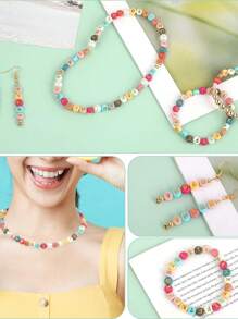 100/150 peças Contas de Alfabeto Redondas de 4 x 7 mm A-Z, 26 Letras, para fazer Pulseiras de Amizade DIY e Presentes, Fabricação de Joias de Lembrança