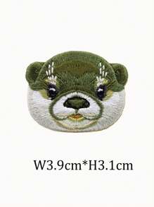 1 Piece Embroidery Fabric Stickers Iron On Rainforest Panda Raccoon Sloth Otter Cute Animal Patch,School Summer, School