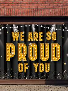 2024 Pink And Gold Class Of Graduation Party Decoration Backdrop Cloth Graduation Party Decoration, Pink And Gold Congratulation Graduation Banner, 2024 Graduation Class Background Banner - Black - View 3