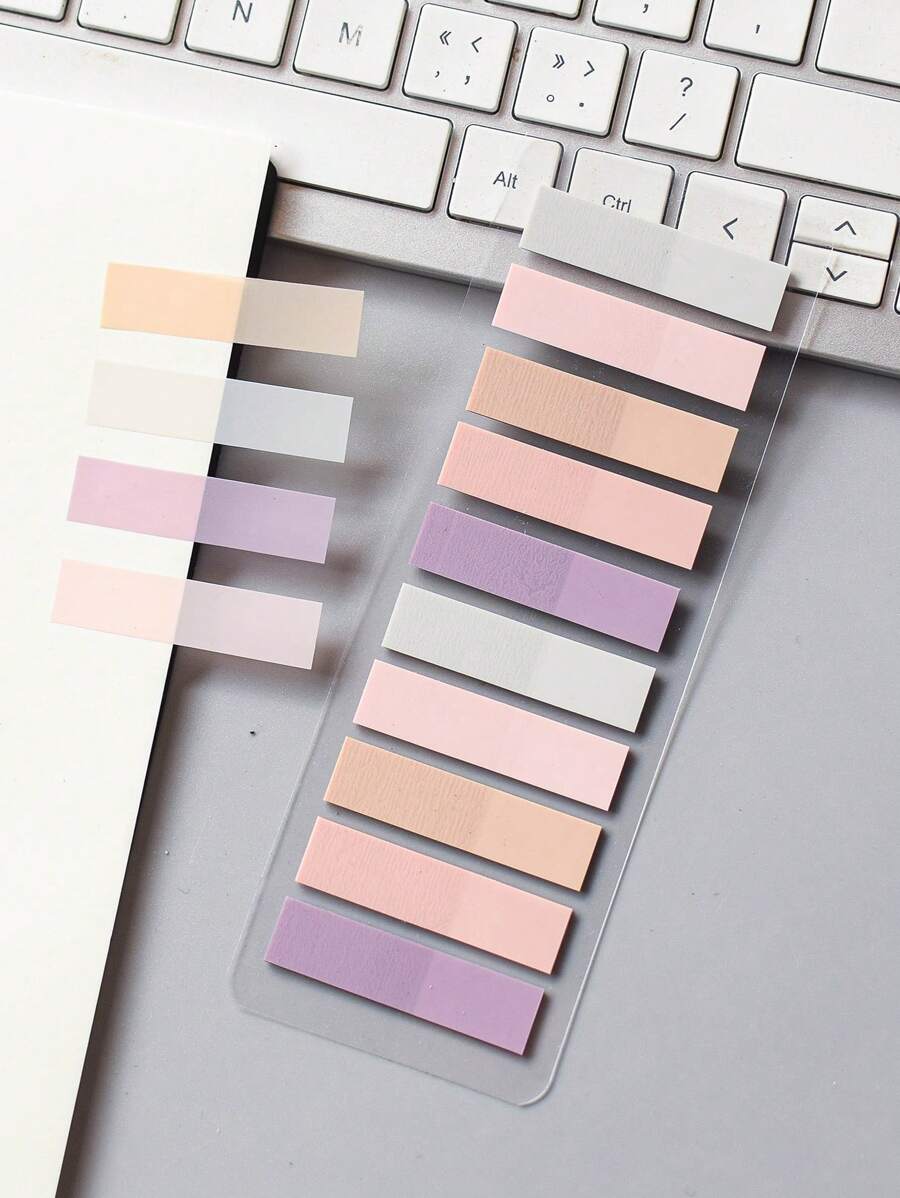 M O K A 200張相同款式復古風格PET便利貼指標索引標籤，可用於筆記和提醒，隨機發貨