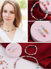 100/150 peças Contas de Alfabeto Redondas de 4 x 7 mm A-Z, 26 Letras, para fazer Pulseiras de Amizade DIY e Presentes, Fabricação de Joias de Lembrança