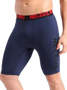 NELEUS Boyfriend Style Men's 3 Pack Running Compression Shorts With Pockets - Blue,Navy,Red#3 - View 6