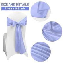 50 PCS Satin Chair Sash Chair Decorative Bow Designed Chair Cover Chair Sashes For Thanksgiving Wedding Christmas Banquet Party Home Kitchen Decoration ( 7 X 108 Inch) Outdoor Party Wedding Outdoor Activities Banquet - 薰衣草 - 查看 2