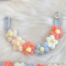1 pieza Collar y collar de mascotas hecho a mano con hilo tejido y flores coloridas para gatos y perros, accesorio adorable para mascotas