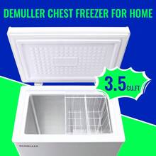 WANAI DEMULLER Deep Freezer Chest 3.5 Cubic Feet Freezers With Temperature Display Panel Mini Freezer With Removable Basket Suitable For Apartment Garage Dorm BLACK - 白色 - 查看 2