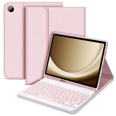 适用于三星 Galaxy Tab 和 iPad 的可拆卸无线蓝牙键盘（150mAh），带笔槽键盘保护套，Redm iPad SE