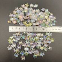 100入組12mm透明鍍紫花瓣AB色五瓣花珠彩色幸福之花DIY材料包含孔 - 透明鍍色花朵 - 查看 7