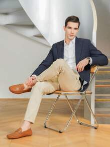 SHOESMALL Men's Fashionable And Versatile Business Casual Men Loafers Slip On Brown Shoes Soft Penny Loafers Lightweight Driving Boat Shoes For Men