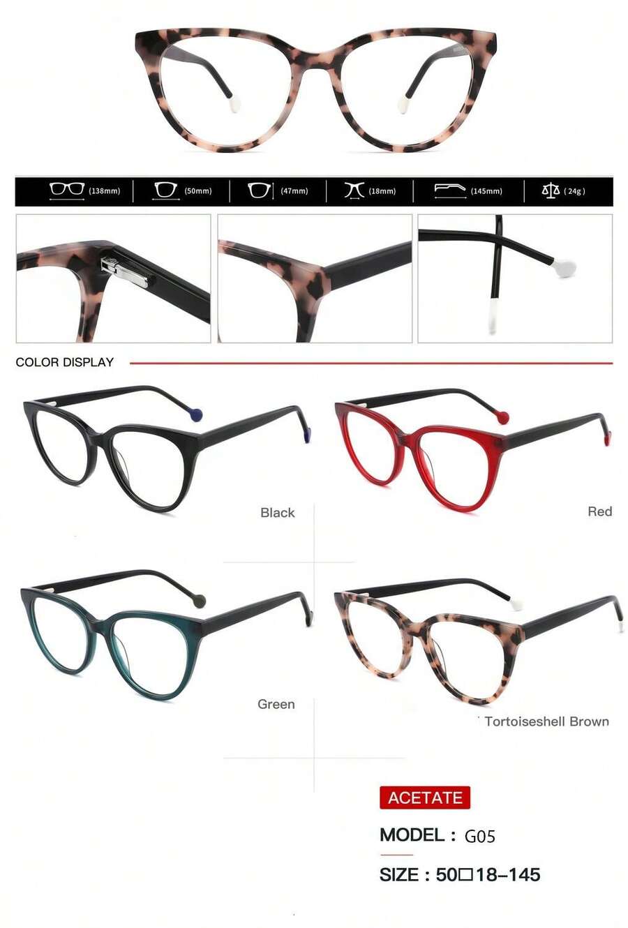 1pc 2024 New Fashion Women Sheet Frame Eyeglasses With Elliptical