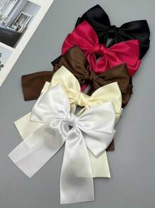 5 piezas Pasadores de pelo con lazo de cinta de unicolor, pasadores de pelo con lazo de satén de estilo dulce, pasadores de pelo para la nuca, pasadores de pelo para cola de caballo, pasadores de pelo para la parte superior, pasadores de pelo tipo caimán, accesorios para el cabello, edición limitada de temporada, pasadores de pelo para regalo de pareja de San Valentín, horquillas, útiles escolares - juego de 5 piezas - Ver 17