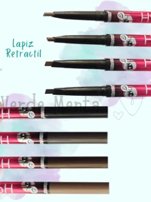 Lápiz Delineador 36h Para Ceja Con Aplicador A Prueba De Agua Lapiz de Ceja Retractil con Cepillo Lapiz de Ceja Retractil 36hrs Black con Cepillo - Chocolate - Ver 3