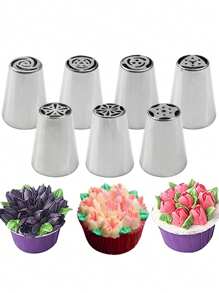 47 Pcs Russian Piping Tips Set, 12 Flower Frosting Nozzles Icing Tips for Cake Decorating Tips Kit, Baking Supplies for Cookie Cupcake, 2 Leaf Piping Tips 2 Couplers 30 Pastry Baking Bags - Multicolor - View 13
