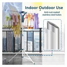 Debao Tod Clothes Drying Rack Folding Indoor, Portable Drying Rack Clothing And Height-Adjustable, Space Saving Laundry Drying Rack With 20 Clips