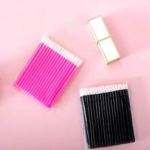 100入組唇部用品,一次性唇膏棒唇刷唇彩眼線膠刷化妝工具 - 彩色 - 查看 1