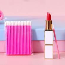 100入組唇部用品,一次性唇膏棒唇刷唇彩眼線膠刷化妝工具 - 彩色 - 查看 4