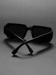 Retro Rectangular Frame Sunglasses For Men And Women, Plastic Fashion Classic Design, Decoration For Outdoor Travel Beach Holiday, UV Protection Shades - màu đen - Xem 2