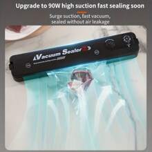 1set 10pcs Household Vacuum Sealing Machine, Food Preservation Machine, Plastic Sealing Machine Preservation Machine, Easy To Operate, Suitable For Dry And Soft Food Storage - Black - View 4