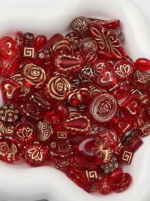 50g Packung aus Acryl-Perlen in Barock-Stil in buntem Vintage-Design für die Herstellung von Schmuck, DIY-Special-Armbändern, Schlüsselanhängern, Telefonketten und handgefertigten Bastelbedarf
