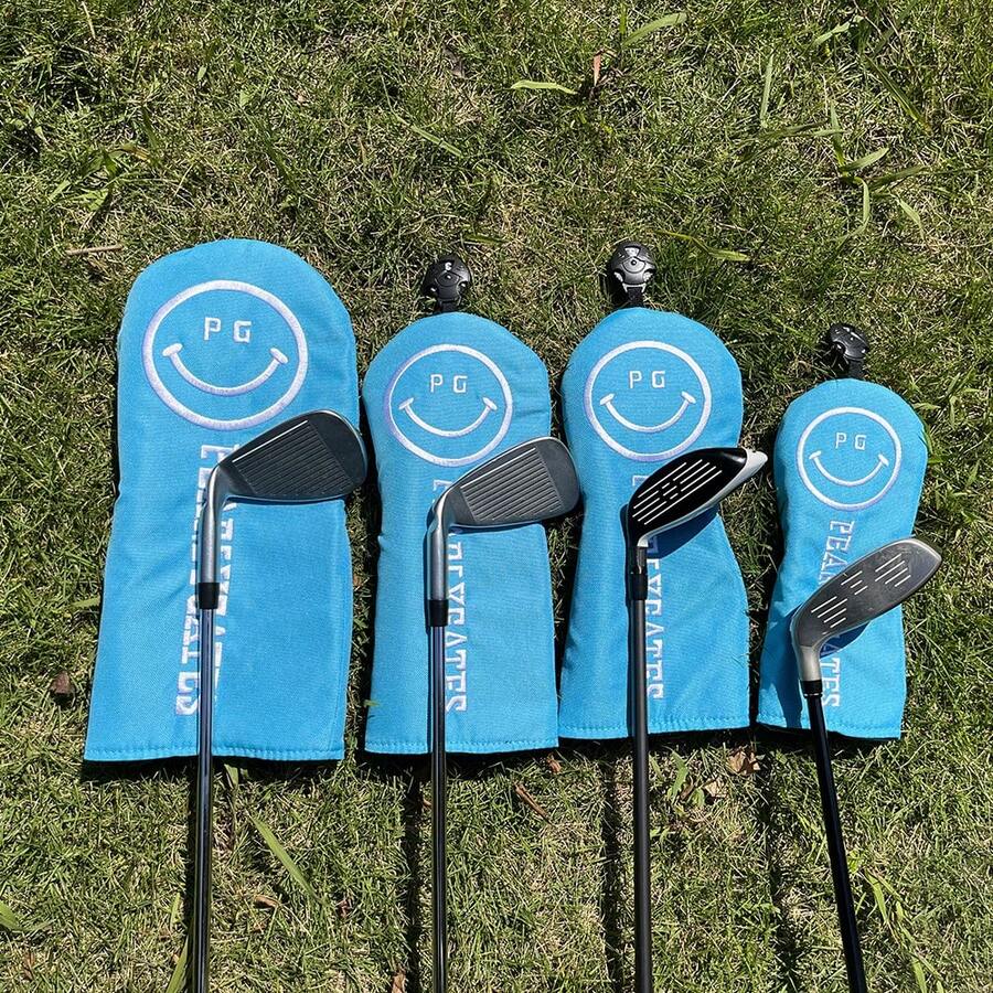 新的高爾夫球桿面罩，適用於混合球桿/直桿木桿，高桿套裝，高爾夫配件時尚限量版 - 藍色 - 查看 1
