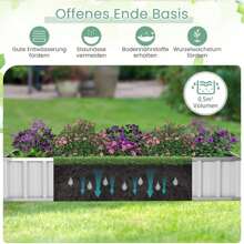 Raised Bed With Greenhouse, 2 In 1 Metal Planter Box With PE Cover, Flower Bed With Ventilated Window, Garden Bed Cold Frame For Flowers, Herbs, Vegetables & Fruit, 174 X 90 X 70 Cm - Green - View 4