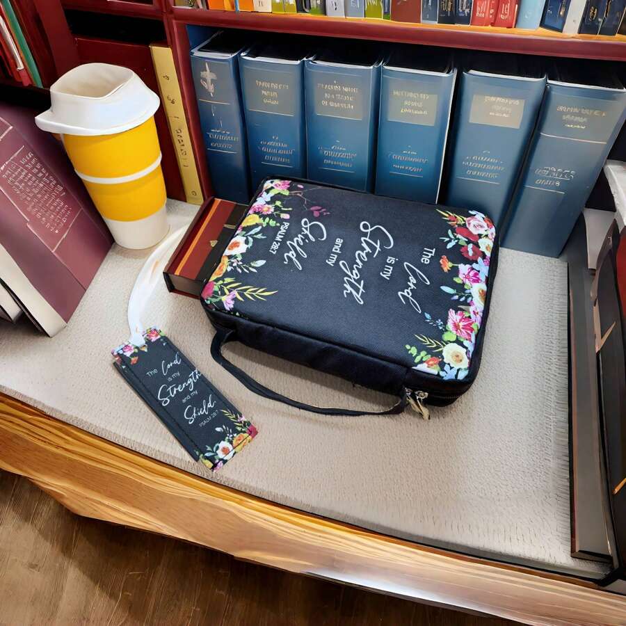 Bibelhülle PU-Leder Mit Griff - Schützende Bibeltasche Mit Stiftfächern