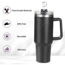 6 paquetes de pajitas reutilizables de repuesto para los vasos de 30 Oz y 40 Oz H2.0 con asa, con juego de tapones anti-derrames, cepillo de limpieza y tapa protectora para accesorios de vaso, cocina, regalo de Navidad