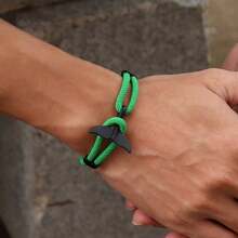 diffone 简约设计手工米兰绳手链饰物黑色鲸鱼尾海洋生物波西米亚风手链男士臂环首饰男士 - 海洋風魚尾手鍊 - 查看 9