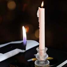 kit Castiçal de Vidro Detalhes Porta Velas Decoração de Luxo