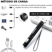 SHIXIONG Linterna de luz verde, Portátil de alta potencia con carga USB para exteriores, Adecuado para Acampar, Cazar, Caminar, Astronomía y Emergencia - Verde - Ver 3